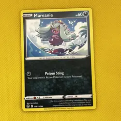 Pokemon Silver Tempest Mareanie Common Card 114/195 NM - Image 1