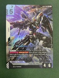 Freedom Gundam Gundam Card Game GD01 Newtype Rising GD01-065 LR English - Image 1