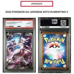 PSA 10 Mewtwo V SR 073/071 s10b Pokemon GO Sword & Shield Card Japanese - Image 1
