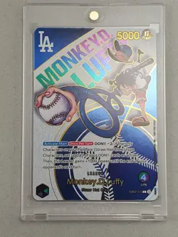 2025 Monkey D Luffy Los Angeles Dodgers x ONE PIECE Leader card EB02-010 *READ* - Image 4