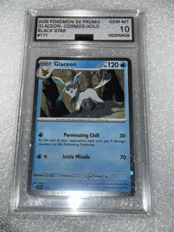 Pokemon 2025 SV Promo GLACEON Cosmos Holo Black Star Gem Mint 10 - Image 1