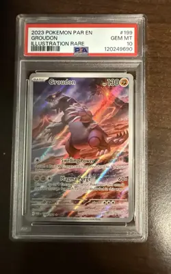 2023 Pokemon Paradox Rift English Groudon Illustration Rare #199 PSA 10 Gem MT - Image 1