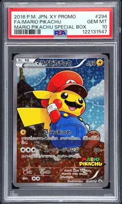 2016 PSA 10 Pokemon Mario Pikachu Promo XY JPN Holo FA Set #293 and #294 - Image 2