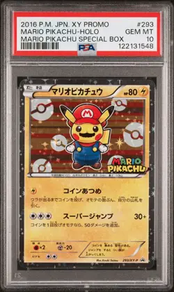 2016 PSA 10 Pokemon Mario Pikachu Promo XY JPN Holo FA Set #293 and #294 - Image 4