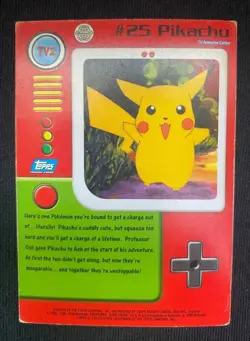 TV2 #25 Pikachu Topps TV Animation Edition Blue Label Pokemon Card (HP) - Image 1
