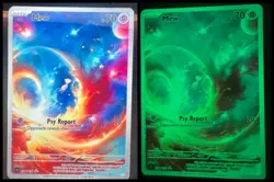 Pokemon Fanart Glow in the Dark Mew Card - Image 1