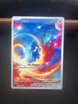 Pokemon Fanart Glow in the Dark Mew Card - Image 2