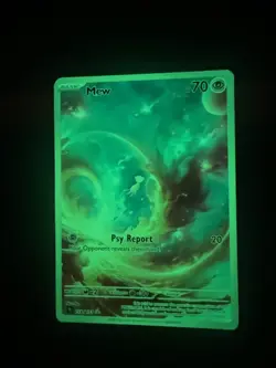Pokemon Fanart Glow in the Dark Mew Card - Image 3