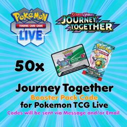 Pokemon TCG Live PTCGL PTCGO Online Codes: 50 Journey Together Booster Packs - Image 1