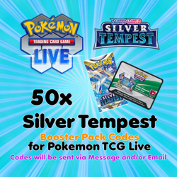 Pokemon TCG Live PTCGL PTCGO Online Codes: 50 Silver Tempest Booster Packs - Image 1