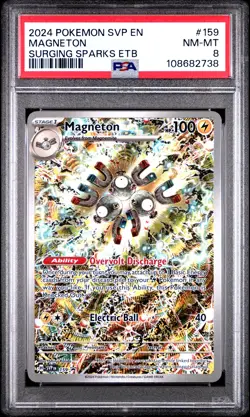 2024 POKEMON SVP EN-SV BLACK STAR PROMO #159 MAGNETON PSA 8 - Image 1