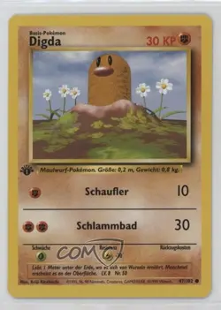 Diglett German 1st Ed. Pokemon Base Set #47 1999 15fy - Image 1