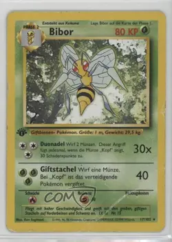 Beedrill German 1st Ed. Pokemon Base Set #17 1999 15fy - Image 1