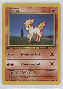 Ponyta German 1st Ed. Pokemon Base Set #60 1999 15fy - Image 1