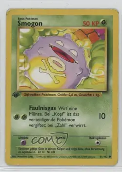 Koffing German 1st Ed. Pokemon Base Set #51 1999 15fy - Image 1