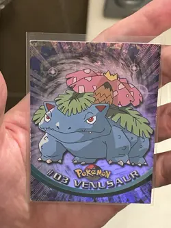 1999 Topps Pokemon TV Animation Series 1 - Venusaur #03 - Blue Logo - HOLO FOIL - Image 4