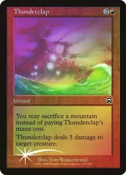 THUNDERCLAP foil common 1999 Mercadian Masques MTG Unplayed Near mint - Image 1