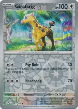 Girafarig 154/193 Reverse Holo Paldea Evolved Pokemon Card NM - Image 1