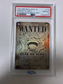 PSA10 Luffy Nika Wanted Poster SEC SP OP05 119 One Piece Card Japan - Image 1