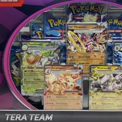 NEW Pokemon Tera Team Premium Collection promo cards 5 Foils 9 TCG Booster Packs 820650412080 - Image 2