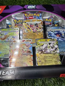 NEW Pokemon Tera Team Premium Collection promo cards 5 Foils 9 TCG Booster Packs - Image 2