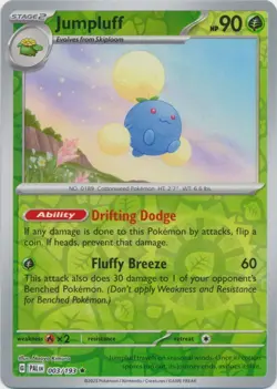 Jumpluff 003/193 Reverse Holo Paldea Evolved Pokemon Card NM - Image 1