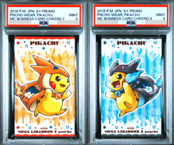 PSA 9 Pokemon Poncho Pikachu Charizard X Y Promo Japanese Business Card 2016 - Image 1