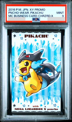 PSA 9 Pokemon Poncho Pikachu Charizard X Y Promo Japanese Business Card 2016 - Image 4