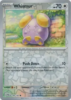 Whismur 148/182 Reverse Holo Paradox Rift Pokemon Card NM - Image 1