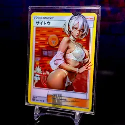 Bea Waifu Trading Card ACG PokemonWaifu Trainer Holo Flash Gold Foil Rare - Image 2