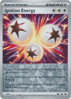 Ignition Energy 086/086 Reverse Holo White Flare WHT English Pokemon Card NM - Image 1