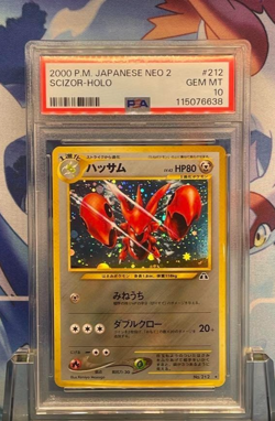 PSA 10 Scizor-HOLO 2000 Pokemon Card Vintage #212 Rare Old Back Japanese - Image 1