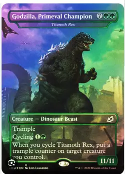 Godzilla, Primeval Champion FOIL - Ikoria Creature Dinosaur Beast Magic Rare Mtg - Image 1