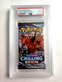2021 Pokemon SWSH Chilling Reign Booster Pack Galarian Zapdos Art - PSA 8 NM/MT - Image 1