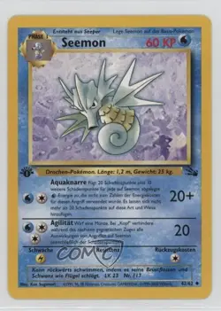 Seadra German 1st Ed. Pokemon Fossil #42 1999 15fy - Image 1