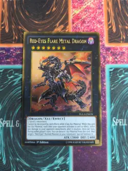 Yu-Gi-Oh! Red-Eyes Flare Metal Dragon PGL3-EN078 1st Edition Gold Rare NM - Image 1