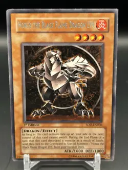 Yu-Gi-Oh! TCG Horus The Black Flame Dragon LV4 SOD-EN006 1st Edition Rare LP - Image 2