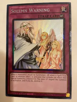 Yugioh! Solemn Warning RA02-EN078 Rarity Collection 2 II Prismatic Collector's - Image 1