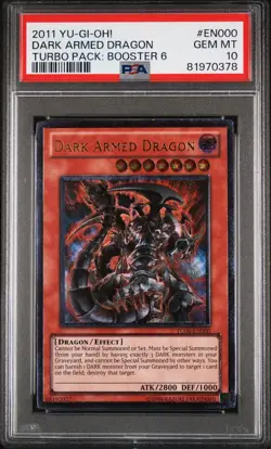 Yu-Gi-Oh! PSA 10 Gem Mint Dark Armed Dragon TU06-EN000 Ultimate Rare. POP 40 - Image 1