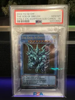 2024 YU-GI-OH! STAINLESS STEEL EGYPTIAN GOD CARDS THE GOD OF OBELISK PSA 10 - Image 1