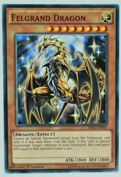 Yugioh! Felgrand Dragon SR02-EN005 Common 1st Edition - Image 1
