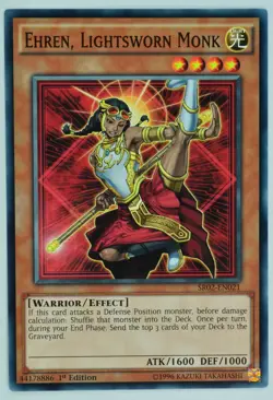 Yugioh! Ehren, Lightsworn Monk SR02-EN021 Common 1st Edition - Image 1