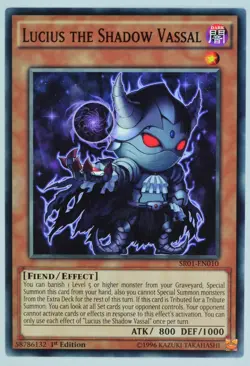 Yugioh! Lucius the Shadow Vassal SR01-EN010 Common 1st Edition - Image 1