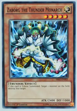 Yugioh! Zaborg the Thunder Monarch SR01-EN005 Common 1st Edition - Image 1