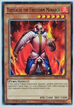 Yugioh! Thestalos the Firestorm Monarch SR01-EN008 Common 1st Edition - Image 1