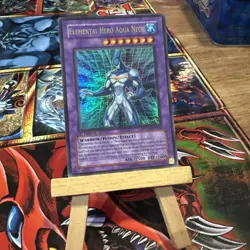 YUGIOH Elemental Hero Aqua Neos POTD-EN031 1st ED - Ultra Rare + free holo card! - Image 1