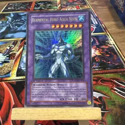YUGIOH Elemental Hero Aqua Neos POTD-EN031 1st ED - Ultra Rare + free holo card! - Image 3