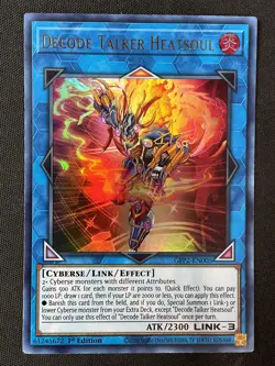 Yu-Gi-Oh TCG #GFP2-EN005 Decode Talker Heatsoul 1st Edition Ultra Rare LP - Image 1