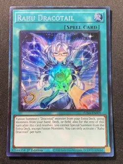Rahu Dracotail 1st Edition Collector's Rare JUSH-EN009 Yu-Gi-Oh! Justice Hunters - Image 1