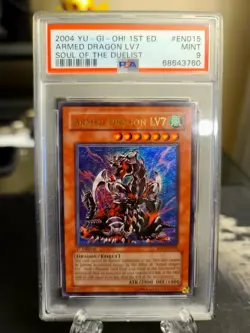 2004 Yu-Gi-Oh! 1st Edition Armed Dragon LV7 SOD-EN015 PSA 9 MINT - Image 1